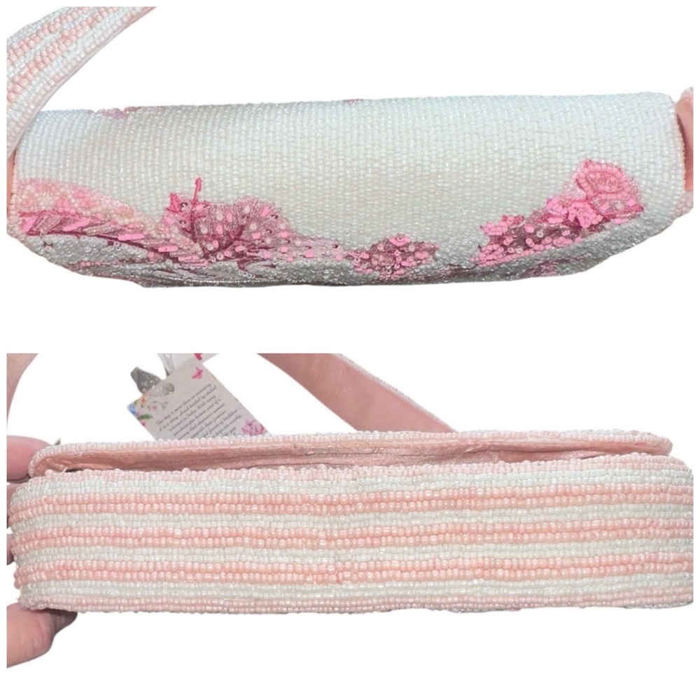 Ballerina Ballet Swan Beaded Bag Handcrafted India White Pink Viral NWT NEW - Picture 7 of 9